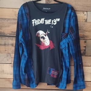 Blue and Black Kids Shirt by